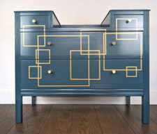 Cajón azul y dorado con espejos originales segunda mano  Embacar hacia Mexico