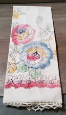 Toalha de chá vintage estilo aquarela floral renda com bordas dobrável pendurada 16 X32” comprar usado  Enviando para Brazil