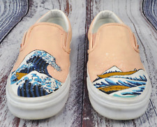 Zapatos sin cordones Vans clásicos para mujer 721356 personalizados pintados a mano ondas talla 7,5 segunda mano  Embacar hacia Argentina