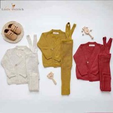 Conjunto de Roupas para Bebê Menina Menino Cardigã + Calça Suspensa Casaco Infantil Roupas para Bebê comprar usado  Enviando para Brazil