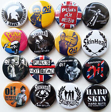 Usado, OI SKINHEAD BRITISH PUNK Rock Button Badges Pins Lot of 16 comprar usado  Enviando para Brazil