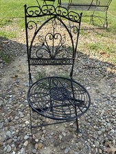 Cadeira de jardim vintage pequena de ferro forjado 24 pol. de altura comprar usado  Enviando para Brazil