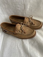 Sapatos femininos Sebago Dockside tamanho 7 M slip on barco EUA couro plano resistente à água comprar usado  Enviando para Brazil
