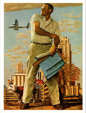 Cartão postal Kansas City Spirit ~MO~KS Norman Rockwell 1951 Flood~ Art Deco Hallmark comprar usado  Enviando para Brazil
