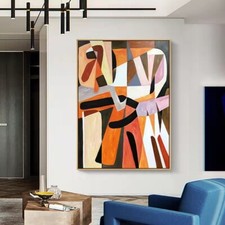 Pintura a óleo pintada à mão fundo de sala de estar pintura de parede masculina abstrata comprar usado  Enviando para Brazil