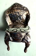 CADEIRA MINIATURA VINTAGE ANTIGA VITORIANA PRATA MACIÇA. CHESTER. 1901. MAKER SBL comprar usado  Enviando para Brazil