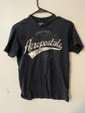 Usado, ✅ Camiseta masculina gráfica Aeropostale tamanho XS preta com logotipo comprar usado  Enviando para Brazil