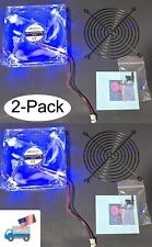 Pacote com 2: 120mm LED azul PC ATX fonte de alimentação ventilador de refrigeração com grade, 2 pinos 12V DC Mod, usado comprar usado  Enviando para Brazil