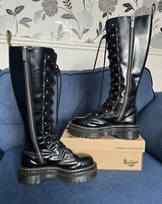 Botas Dr Martens 1B60 BRITAIN XL joelho alto quad plataforma zíper Reino Unido 5 UE 38 EUA 7, usado comprar usado  Enviando para Brazil