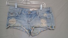 Usado, Short jeans HOLLISTER Distress bordado bolso extremo curto tamanho 3 comprar usado  Enviando para Brazil