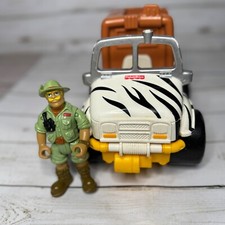 Fisher Price Adventure Jungle Zebra Truck & Safari Ranger Figurka Działa, używany na sprzedaż  Wysyłka do Poland