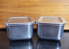 Usado, Recipiente de armazenamento vintage Revere Ware geladeira louça aço inoxidável 4" quadrado comprar usado  Enviando para Brazil