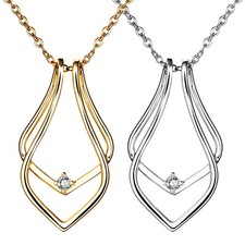 Colar feminino suporte de anel colar pingente de lágrima de aço inoxidável colar portador de anel comprar usado  Enviando para Brazil
