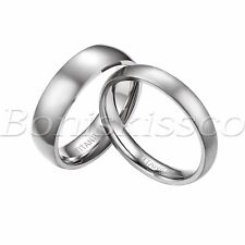 Aliança de casamento masculina feminina prata cúpula alta polida titânio ajuste confortável comprar usado  Enviando para Brazil