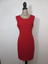 Vestido justo Calvin Klein feminino tamanho 6 vermelho sem mangas estilo Sunburst #CD3X1LC7 comprar usado  Enviando para Brazil