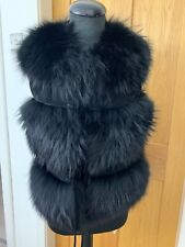 Colete/colete Farmed Black Real Fox Fur Vulpes tamanho M UK8-10 US4 comprar usado  Enviando para Brazil