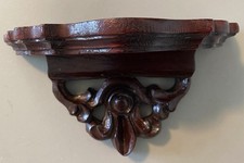 Usado, Arandela pequena antiga esculpida à mão madeira mogno prateleira de parede 8” W 4,5” L 4”D comprar usado  Enviando para Brazil