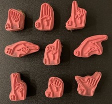 Estampillas de goma lengua de señas americana letras del alfabeto ASL (A B D H I P R T Y) segunda mano  Embacar hacia Mexico