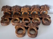 Anéis de guardanapo de abacaxi madeira recortada 3” X 1” grão de madeira grossa conjunto de 12 comprar usado  Enviando para Brazil