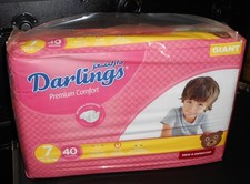 2016 Fraldas Darlings Baby tamanho 7 enormes 24-36kg 80 libras enurese infantil seladas 40 comprar usado  Enviando para Brazil