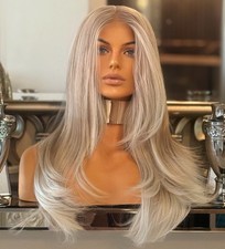 Peruca Loira Renda Frontal NOVA PRÉ-CORTADA Renda Densidade Natural Loira 2 Tons Peruca Loira comprar usado  Enviando para Brazil