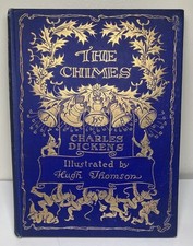 Charles Dickens THE CHIMES Antique 1913   Illustrator Hugh Thompson Blue Hard Co comprar usado  Enviando para Brazil