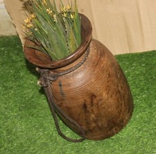Vintage Madera Hecho a Mano Pared Colgante, Mesa Decoración Himachali Flor Olla, usado comprar usado  Enviando para Brazil