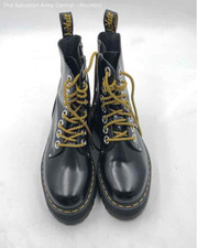 Botas de combate femininas Dr. Martens Jadon Max couro preto biqueira redonda tornozelo tamanho 7 comprar usado  Enviando para Brazil