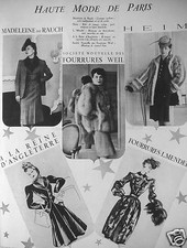 Advertising 1941 furrures d'occasion  Expédié en Belgium