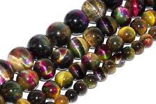 Usado, Contas soltas redondas olhos de tigre multicoloridas olho de gato grau AAA 6/8/10/12 MM comprar usado  Enviando para Brazil