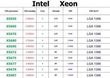 LOTE DE CPUs Intel Xeon X5650 X5660 X5670 X5680 X5690 X5672 X5675 X5677 X5679 X5687, usado comprar usado  Enviando para Brazil