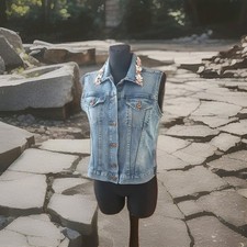 Denim ärmellose jacke gebraucht kaufen  Bad Bevensen