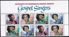Scott #3219a (3216-19) Gospel Singers Title Plate Block of 8 Stamps - MNH comprar usado  Enviando para Brazil