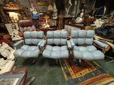 Banco raro meados da década de 1950 designer italiano bebê couro azul e cromado ASSINADO  comprar usado  Enviando para Brazil