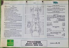 Lubrication chart princess for sale  MALMESBURY