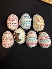 Lote de ovos de Páscoa ponto cruz padrão costurado feito à mão decoração de Páscoa , usado comprar usado  Enviando para Brazil