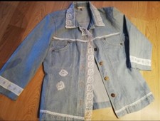 Jeansjacke upcycling braut gebraucht kaufen  Borna
