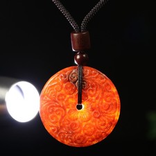 Pingente de jade Ruyi flor 70996 marrom vermelho 100% natural marrom grau A certificado, usado comprar usado  Enviando para Brazil