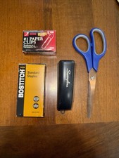 Grampeador Swingline preto 4 polegadas, grampos Bostich, tesoura, clipes de papel - Lote de escritório comprar usado  Enviando para Brazil