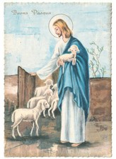 1975 Feliz Pascua Tarjeta Religiosa Vintage Jesús Pastor Rebaño Cercado comprar usado  Enviando para Brazil