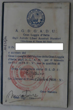 Massoneria rarissima tessera usato  Roma