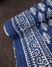 Colcha Kantha azul índigo 100% algodão costurada à mão colcha reversível de algodão comprar usado  Enviando para Brazil