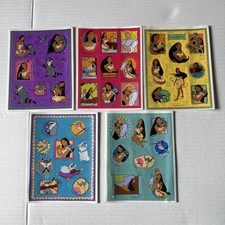 Lote de 5 Folhas de Adesivos Vintage Disney Pocahontas Coleção Rara John Smith Meeko  comprar usado  Enviando para Brazil