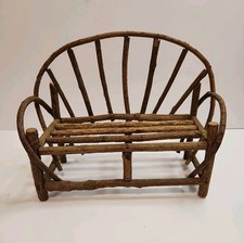 Conjunto de 2 sofás e banco miniatura de madeira dobrada em bastão  comprar usado  Enviando para Brazil