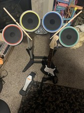 Rock Band 4 PS4 PS5 pacote sem fio Harmonix, microfone de bateria de guitarra Fender testado comprar usado  Enviando para Brazil