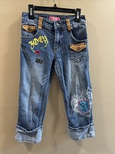Jeans feminino tamanho 10 Nickelodeon Zoey 101, azul, jeans, bordado da marca Capri comprar usado  Enviando para Brazil