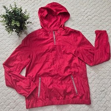 Pulôver vermelho Zine Clothing quarto de zíper com capuz corta-vento, tamanho médio comprar usado  Enviando para Brazil