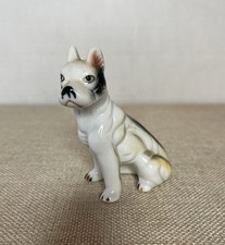 Porcelana vintage Staffordshire Bull Terrier branco bronzeado preto pintado à mão  comprar usado  Enviando para Brazil