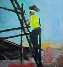 Pintura original de mídia mista Work Life 3 em madeira (MDF) comprar usado  Enviando para Brazil