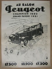 Poster peugeot 1931 d'occasion  Expédié en Belgium